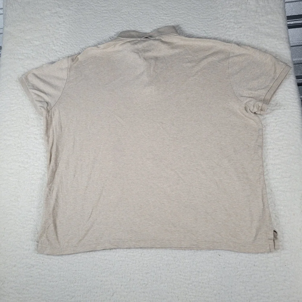 Polo Ralph Lauren Polo Shirt Mens XL Beige Custom Slim Fit Short Sleeve Heather